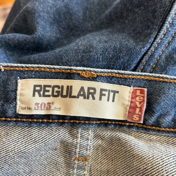 Levis 505 Regular Fit Jeans 40X32 Dark Wash Denim - Picture 5 of 6
